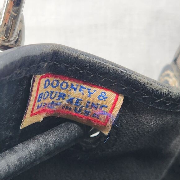 VTG Dooney & Burke Bucket Bag Purse Drawstring Tassel Logo Shoulder Black USA - Picture 9 of 12